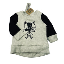 Load image into Gallery viewer, Boys Milk &amp; Masuki, fleece lined organic cotton sweater, pirate fox, NEW, size 2,  