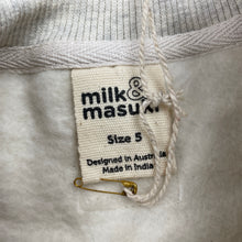 Load image into Gallery viewer, Girls Milk &amp; Masuki, fleece lined organic cotton sweater tunic dress, NEW, size 5, L: 50cm at front