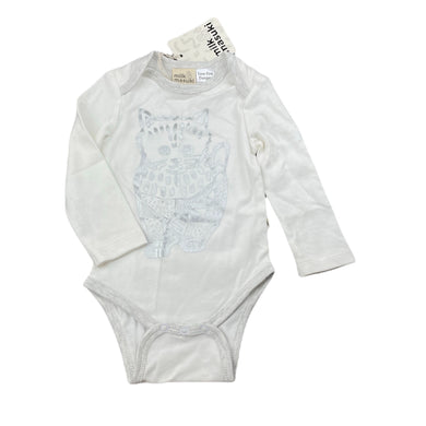 unisex Milk & Masuki, soft feel organic cotton bodysuit/romper, cat, NEW, size 00,  