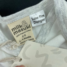 Load image into Gallery viewer, unisex Milk &amp; Masuki, soft feel organic cotton bodysuit/romper, cat, NEW, size 00,  