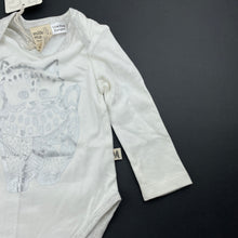 Load image into Gallery viewer, unisex Milk &amp; Masuki, soft feel organic cotton bodysuit/romper, cat, NEW, size 00,  