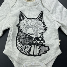 Load image into Gallery viewer, unisex Milk &amp; Masuki, soft feel organic cotton bodysuit/romper, fox, NEW, size 0000,  
