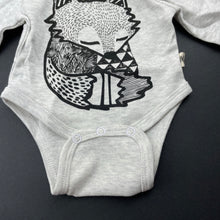 Load image into Gallery viewer, unisex Milk &amp; Masuki, soft feel organic cotton bodysuit/romper, fox, NEW, size 0000,  