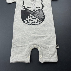unisex Milk & Masuki, stretchy organic cotton romper, fox, NEW, size 0000,  