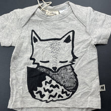 Load image into Gallery viewer, unisex Milk &amp; Masuki, stretchy organic cotton t-shirt/top, sleeping fox, NEW, size 000,  
