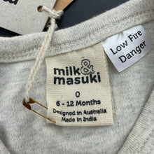 Load image into Gallery viewer, Boys Milk &amp; Masuki, soft feel organic cotton top, pirate fox, NEW, size 0,  