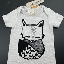 Load image into Gallery viewer, unisex Milk &amp; Masuki, stretchy organic cotton romper, sleeping fox, NEW, size 0,  