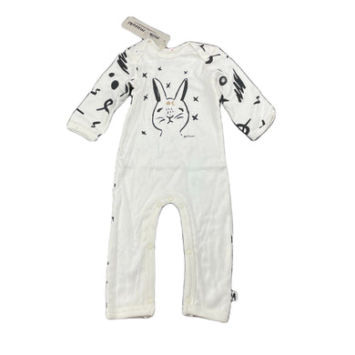 Girls Milk & Masuki, soft feel organic cotton blend romper, rabbit, NEW, size 000,  