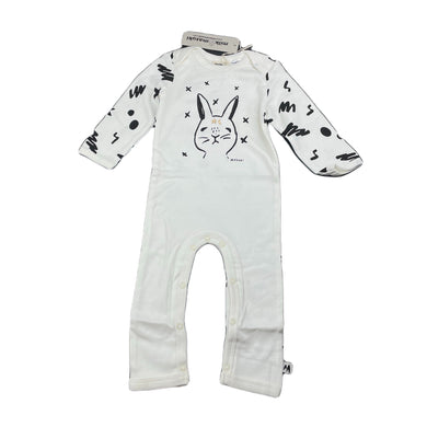 Girls Milk & Masuki, soft feel organic cotton blend romper, rabbit, NEW, size 00,  