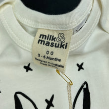 Load image into Gallery viewer, Girls Milk &amp; Masuki, soft feel organic cotton blend romper, rabbit, NEW, size 00,  
