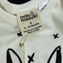 Load image into Gallery viewer, Girls Milk &amp; Masuki, soft feel organic cotton blend romper, rabbit, NEW, size 0,  