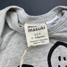 Load image into Gallery viewer, unisex Milk &amp; Masuki, organic cotton blend t-shirt/top, egg &amp; spoon, NEW, size 000,  