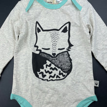 Load image into Gallery viewer, unisex Milk &amp; Masuki, organic cotton blend bodysuit/romper, sleeping fox, NEW, size 0,  