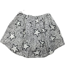 Load image into Gallery viewer, Girls Milk &amp; Masuki, fleece lined organic cotton skirt, stars, elasticated, L: 34cm at front, NEW, size 7,  