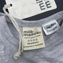 Load image into Gallery viewer, unisex Milk &amp; Masuki, organic cotton bodysuit/romper, tiger, NEW, size 0000,  