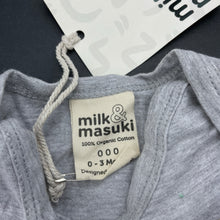 Load image into Gallery viewer, unisex Milk &amp; Masuki, organic cotton bodysuit/romper, tiger, NEW, size 000,  