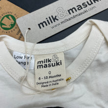 Load image into Gallery viewer, unisex Milk &amp; Masuki, stretchy organic cotton blend romper, rainbow, NEW, size 0,  