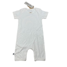 Load image into Gallery viewer, unisex Milk &amp; Masuki, stretchy organic cotton blend romper, rainbow, NEW, size 0,  