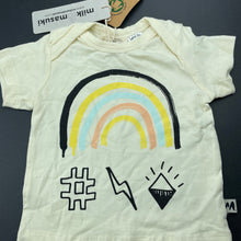 Load image into Gallery viewer, unisex Milk &amp; Masuki, stretchy organic cotton blend t-shirt, rainbow, NEW, size 00,  
