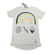 Load image into Gallery viewer, unisex Milk &amp; Masuki, stretchy organic cotton blend t-shirt, rainbow, NEW, size 7,  