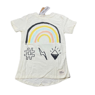 unisex Milk & Masuki, stretchy organic cotton blend t-shirt, rainbow, NEW, size 6,  