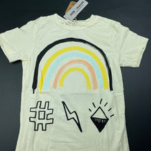 Load image into Gallery viewer, unisex Milk &amp; Masuki, stretchy organic cotton blend t-shirt, rainbow, NEW, size 6,  