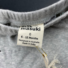 Load image into Gallery viewer, unisex Milk &amp; Masuki, soft feel organic cotton leggings / bottoms, NEW, size 0,  