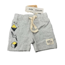 Load image into Gallery viewer, unisex Milk &amp; Masuki, soft feel organic cotton shorts, elasticated, NEW, size 00,  