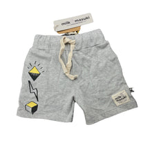 Load image into Gallery viewer, unisex Milk &amp; Masuki, soft feel organic cotton shorts, elasticated, NEW, size 0,  