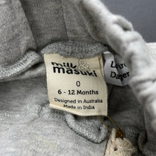 Load image into Gallery viewer, unisex Milk &amp; Masuki, soft feel organic cotton shorts, elasticated, NEW, size 0,  