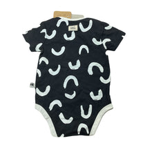 Load image into Gallery viewer, unisex Milk &amp; Masuki, organic cotton blend bodysuit/romper, squiggle, NEW, size 0,  