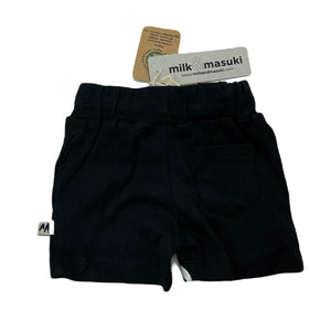 unisex Milk & Masuki, organic cotton shorts, elasticated, squiggle, NEW, size 000,  