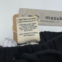 Load image into Gallery viewer, unisex Milk &amp; Masuki, organic cotton shorts, elasticated, squiggle, NEW, size 0,  