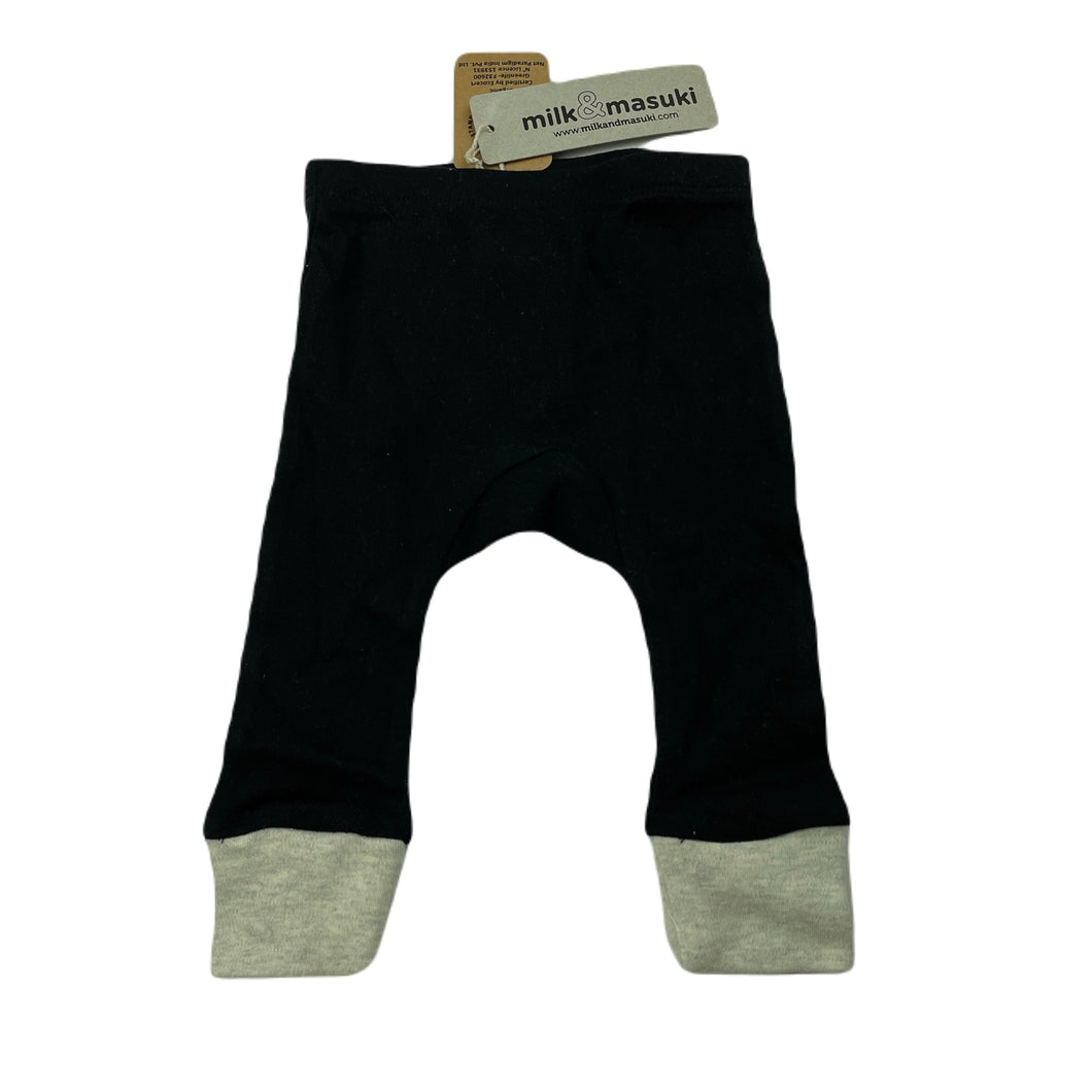 unisex Milk & Masuki, soft feel organic cotton leggings / bottoms, NEW, size 00,  