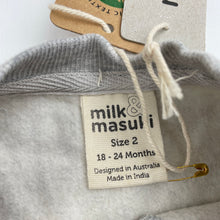 Load image into Gallery viewer, Girls Milk &amp; Masuki, fleece lined organic cotton sweater dress, koalas, NEW, size 2, L: 50cm at front