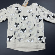 Load image into Gallery viewer, unisex Milk &amp; Masuki, fleece lined organic cotton sweater/jumper, fox dreaming, NEW, size 4,  