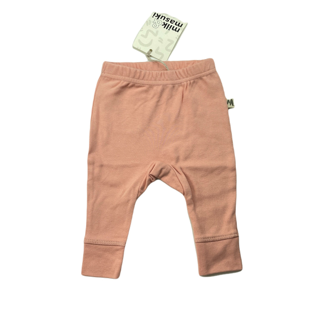 Girls Milk & Masuki, pink organic cotton leggings/bottoms, NEW, size 000,  