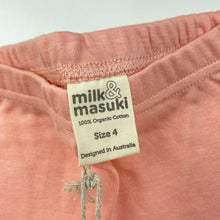 Load image into Gallery viewer, Girls Milk &amp; Masuki, pink organic cotton leggings/bottoms, NEW, size 4,  