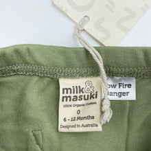 Load image into Gallery viewer, unisex Milk &amp; Masuki, soft feel organic cotton leggings / bottoms, NEW, size 0,  