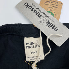 Load image into Gallery viewer, Girls Milk &amp; Masuki, organic cotton blend leggings, diamond knees, NEW, size 4,  