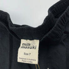 Load image into Gallery viewer, Girls Milk &amp; Masuki, organic cotton blend leggings, diamond knees, NEW, size 7,  