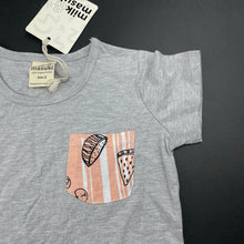 Load image into Gallery viewer, Girls Milk &amp; Masuki, organic cotton t-shirt / top, fruit pocket (print placement may vary), NEW, size 2,  