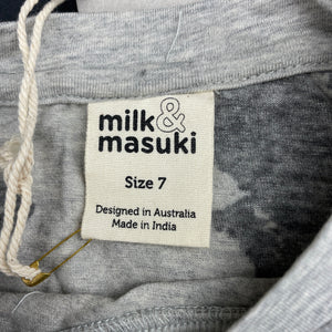 unisex Milk & Masuki, organic cotton blend t-shirt/top, smiley, NEW, size 7,  