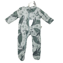 Load image into Gallery viewer, unisex Milk &amp; Masuki, organic cotton zip coverall / romper, whales, NEW, size 0000,  