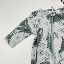 Load image into Gallery viewer, unisex Milk &amp; Masuki, organic cotton zip coverall / romper, whales, NEW, size 0000,  