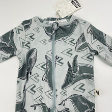 Load image into Gallery viewer, unisex Milk &amp; Masuki, organic cotton zip coverall / romper, whales, NEW, size 0000,  