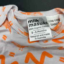 Load image into Gallery viewer, unisex Milk &amp; Masuki, lightweight organic cotton romper, birds, EUC, size 00,  