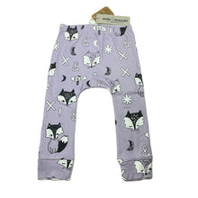 Load image into Gallery viewer, unisex Milk &amp; Masuki, organic cotton leggings/bottoms, fox dreaming, NEW, size 2,  