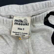 Load image into Gallery viewer, unisex Milk &amp; Masuki, soft feel organic cotton leggings, ampersand, NEW, size 3,  