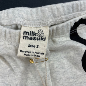 unisex Milk & Masuki, soft feel organic cotton leggings, ampersand, NEW, size 3,  